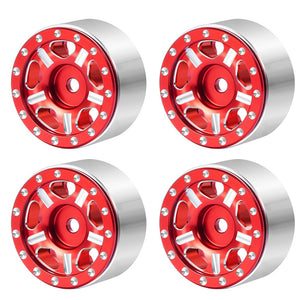 Powerhobby 1.0" Beadlock Wheels Red (4) 1/24 Rock Crawler