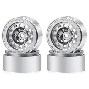 Powerhobby 1.0" Beadlock Wheels Silver (4) 1/24 Rock Crawler