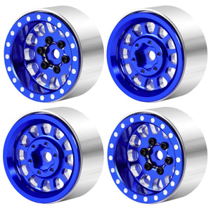 Powerhobby 1.0" Beadlock Wheels Blue (4) 1/24 Rock Crawler