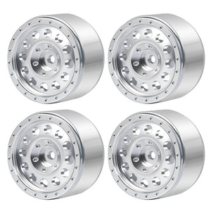 Powerhobby 1.0" Beadlock Wheels Silver (4) 1/24 Rock Crawler