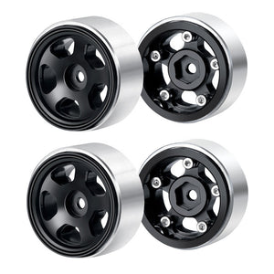Powerhobby 1.0" Beadlock Wheels Black (4) 1/24 Rock Crawler