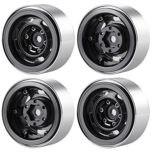 Powerhobby 1.0" Beadlock Wheels Black (4) 1/24 Rock Crawler