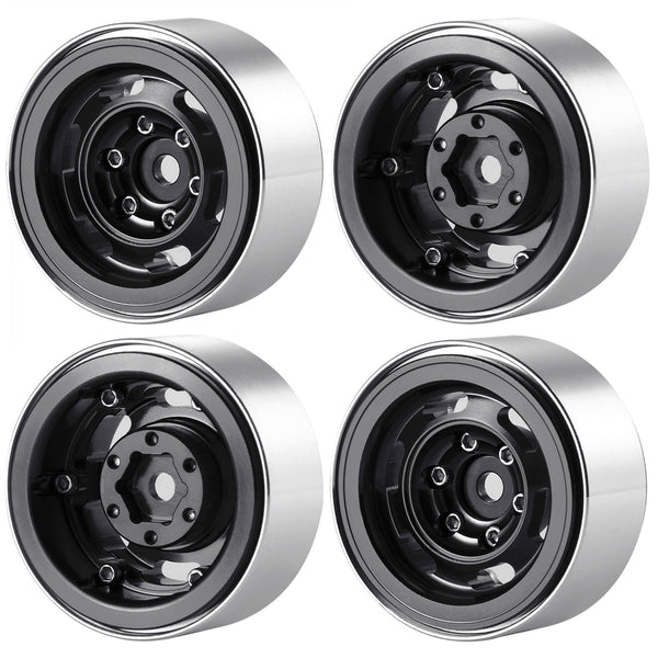 Powerhobby 1.0" Beadlock Wheels Black (4) 1/24 Rock Crawler