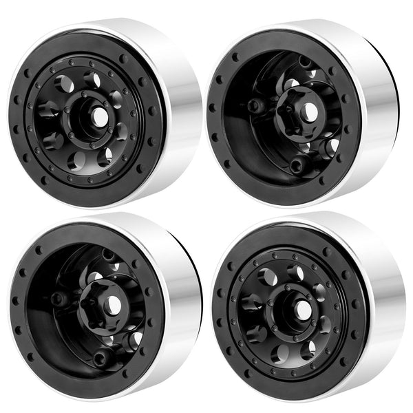 Powerhobby 1.0" Beadlock Wheels Black (4) 1/24 Rock Crawler