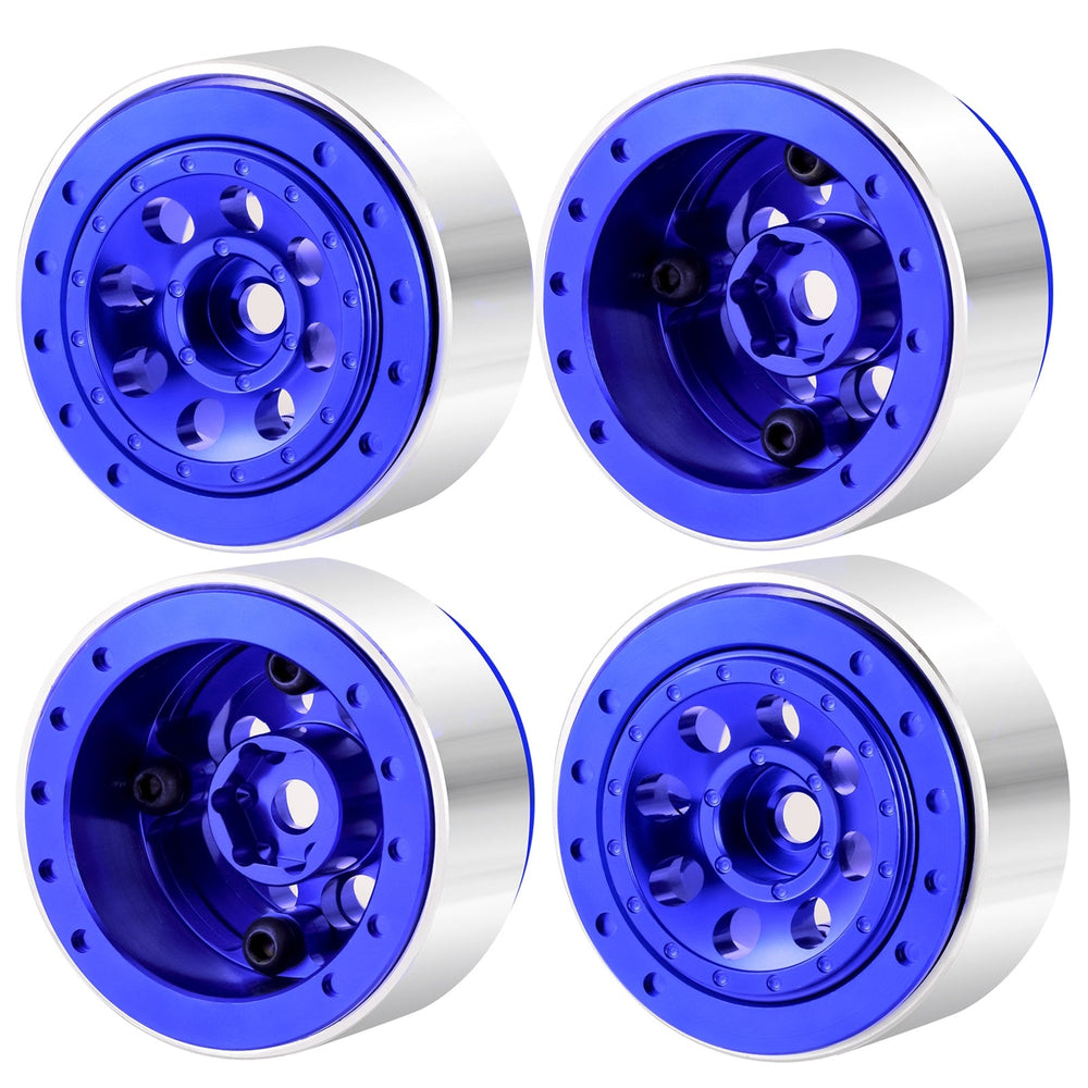 Powerhobby 1.0" Beadlock Wheels Blue (4) 1/24 Rock Crawler