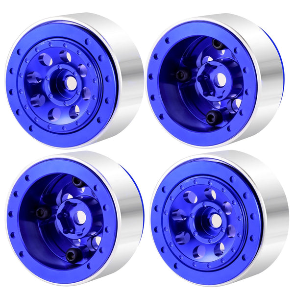 Powerhobby 1.0" Beadlock Wheels Blue (4) 1/24 Rock Crawler