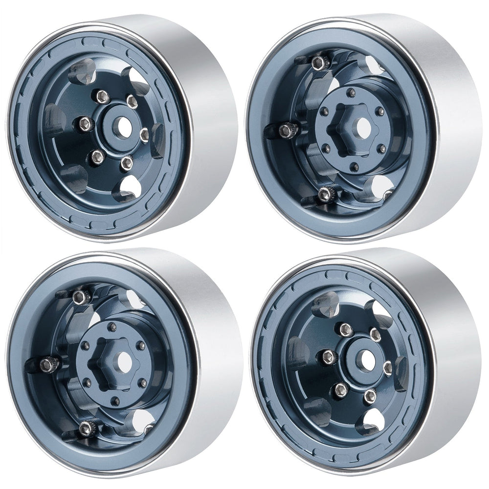 Powerhobby 1.0" Beadlock Wheels Grey (4) 1/24 Rock Crawler