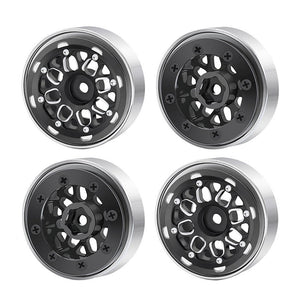 Powerhobby 1.0" Beadlock Wheels Black (4) 1/24 Rock Crawler