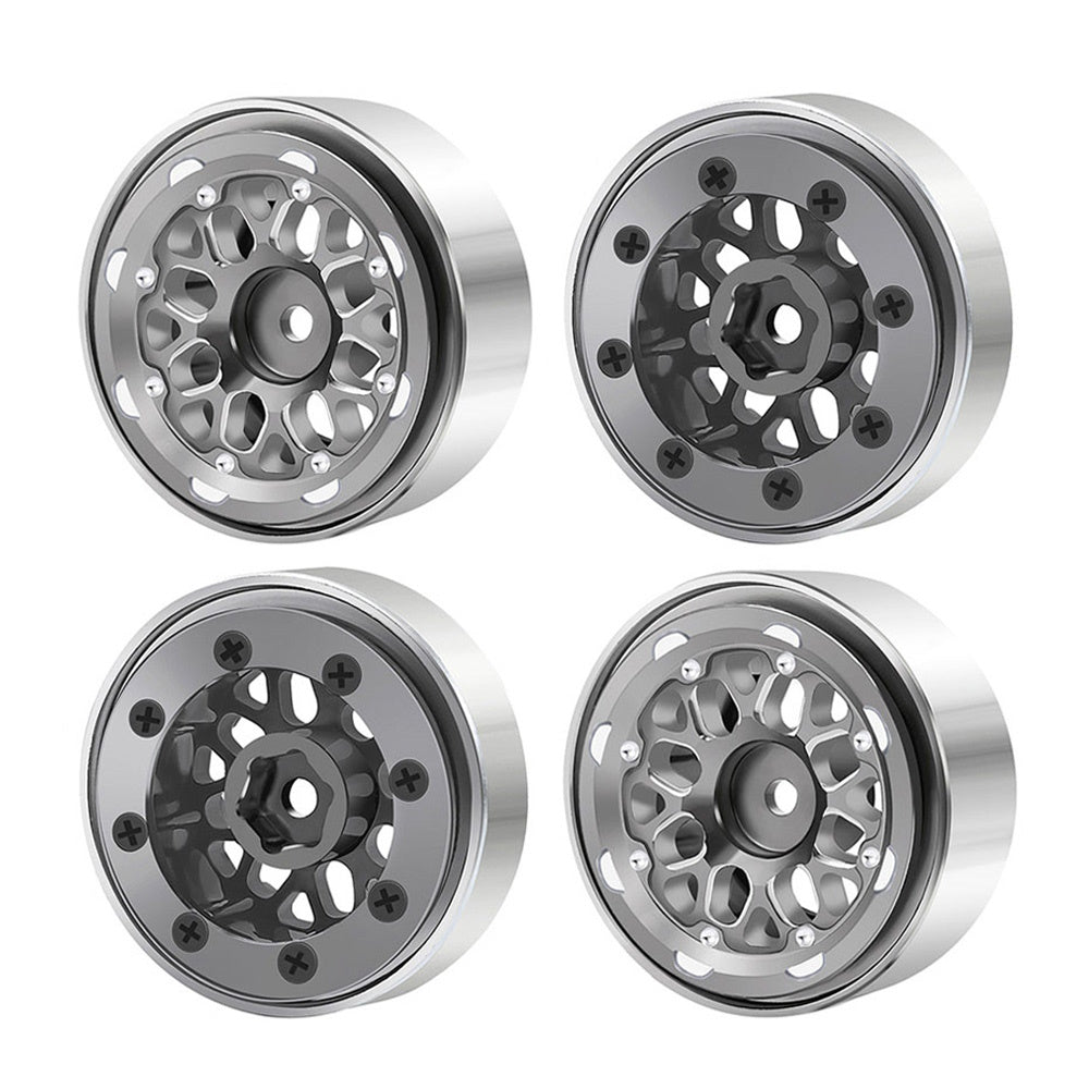 Powerhobby 1.0" Beadlock Wheels Grey (4) 1/24 Rock Crawler