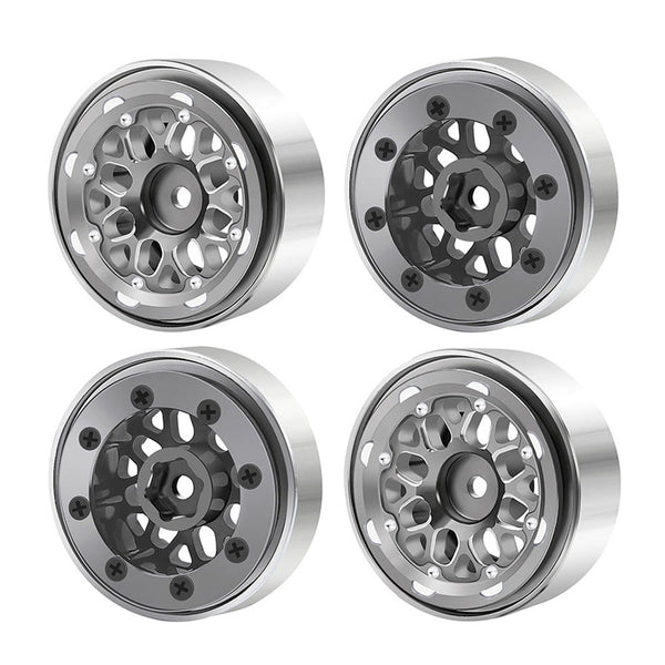 Powerhobby 1.0" Beadlock Wheels Grey (4) 1/24 Rock Crawler