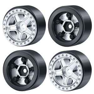 Powerhobby 1.0" Beadlock Wheels Silver (4) 1/24 Rock Crawler