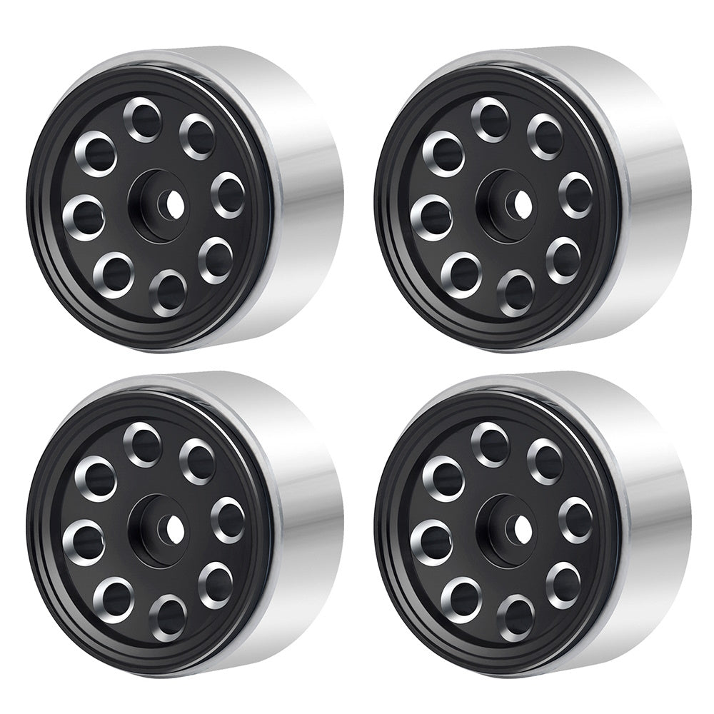 Powerhobby 1.0" Beadlock Wheels Black (4) 1/24 Rock Crawler