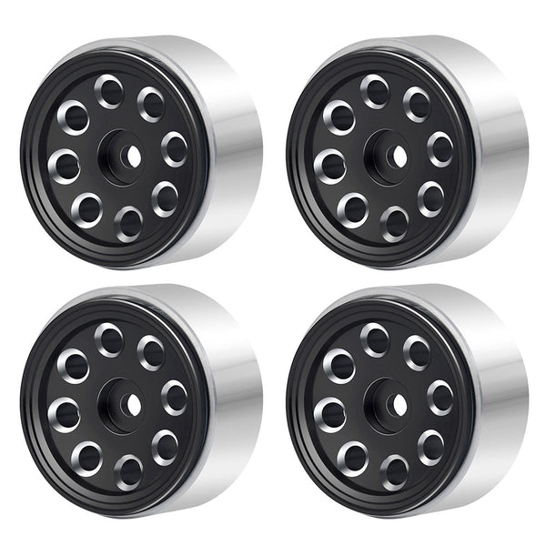 Powerhobby 1.0" Beadlock Wheels Black (4) 1/24 Rock Crawler