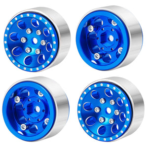 Powerhobby 1.0" Beadlock Wheels Blue (4) 1/24 Rock Crawler