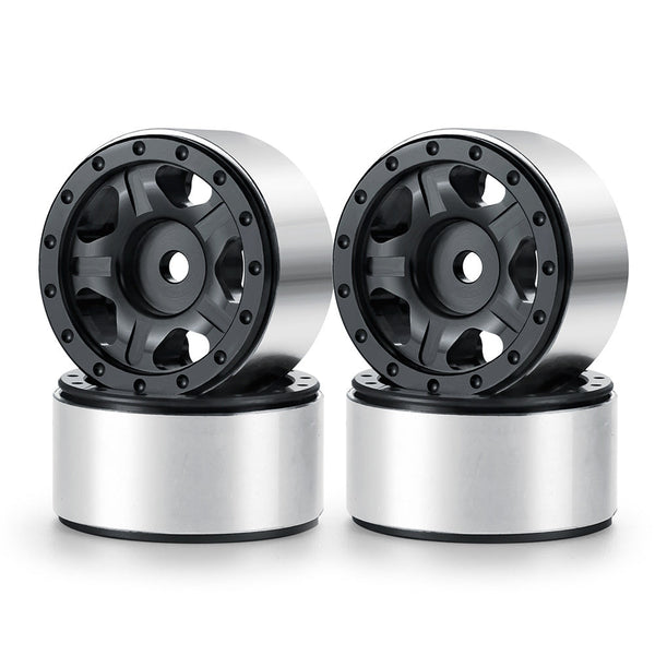 Powerhobby 1.0" Beadlock Wheels Black (4) 1/24 Rock Crawler