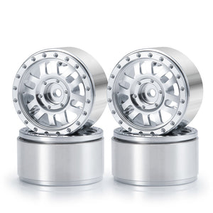 Powerhobby 1.0" Beadlock Wheels Silver (4) 1/24 Rock Crawler