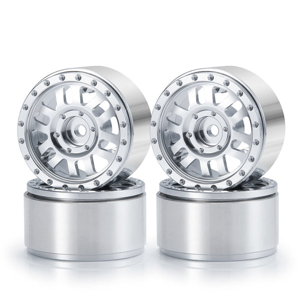 Powerhobby 1.0" Beadlock Wheels Silver (4) 1/24 Rock Crawler