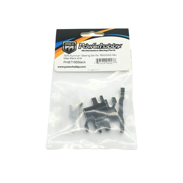 Powerhobby 7075 Aluminum Steering / Bellcrank Black FOR Traxxas Mini Maxx