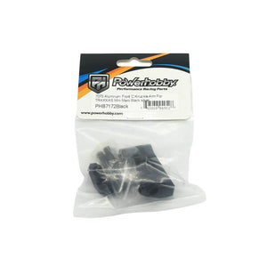 Powerhobby 7075 Aluminum Front C Hub / Knuckle Arms Black FOR Traxxas Mini Maxx