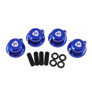 Powerhobby Aluminum Body Mount Thumb Screws Nuts Blue FOR Traxxas Slash
