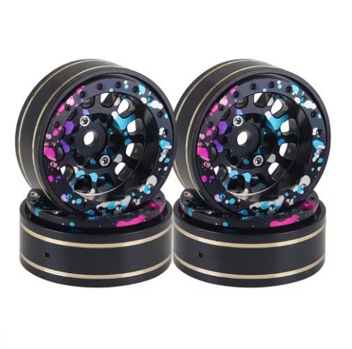 Powerhobby 1.0" Aluminum Beadlock Crawler Wheels Colorful 1/24 Axial SCX24 C10