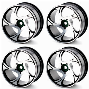 Powerhobby Aluminum 1/10 Touring Car Wheels / Rims Black (4) 12mm Hex -