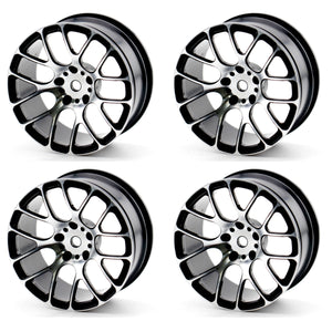 Powerhobby Aluminum 1/10 Touring Car Wheels / Rims Black (4) 12mm Hex --