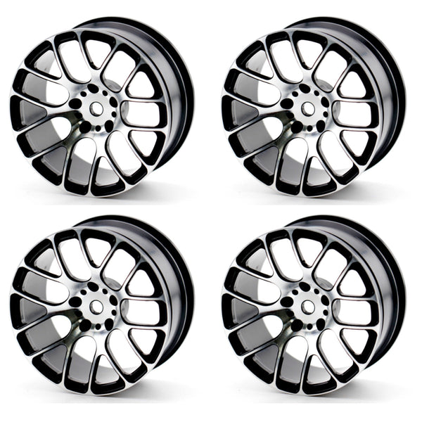 Powerhobby Aluminum 1/10 Touring Car Wheels / Rims Black (4) 12mm Hex --
