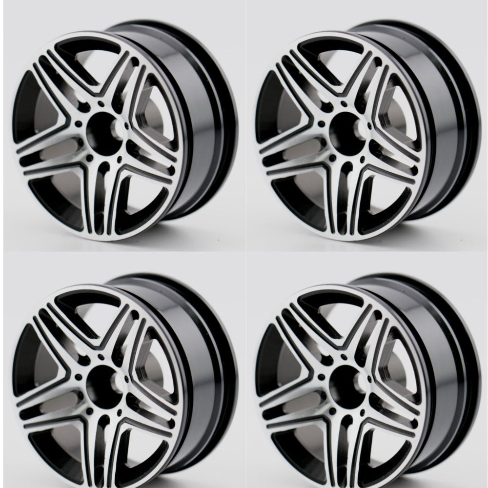 Powerhobby Aluminum 1/10 Touring Car Wheels / Rims Black (4) 12mm Hex ---