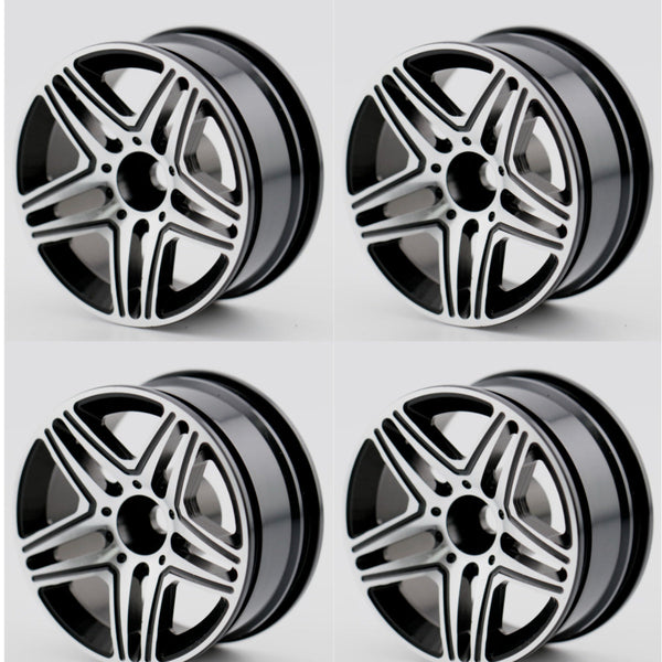 Powerhobby Aluminum 1/10 Touring Car Wheels / Rims Black (4) 12mm Hex ---