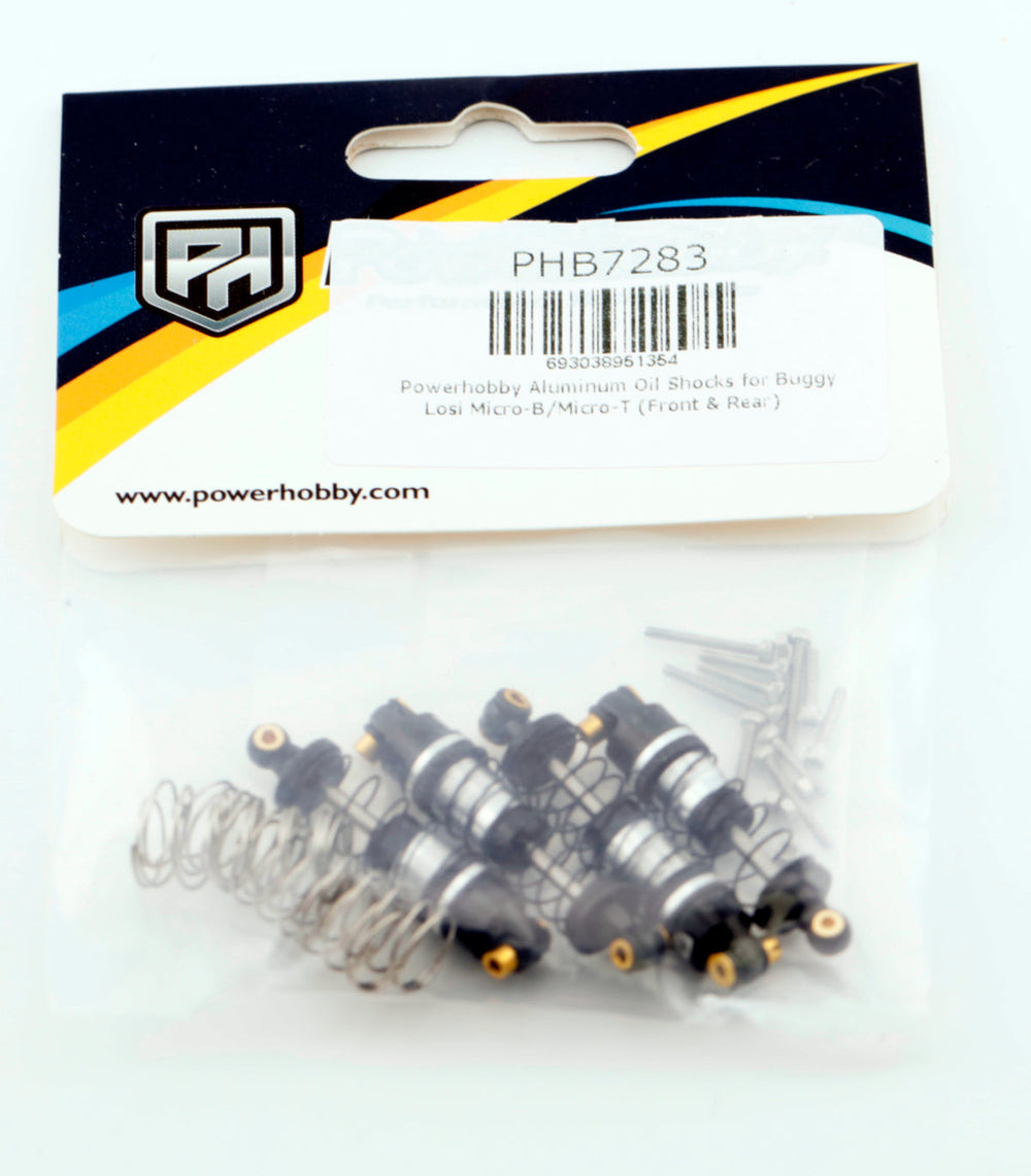 Powerhobby Aluminum Oil Shocks for Buggy Losi Micro-B/Micro-T (Front & Rear)