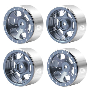 Powerhobby 1.3" Aluminum Beadlock Wheels Titanium (4) 1/24 Rock Crawler
