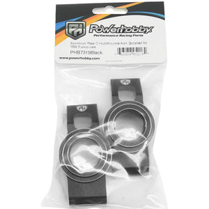 Powerhobby 7075 Aluminum Rear Stub Axle Carriers Black FOR Traxxas Funco