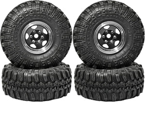 1.0" Mounted Tires / Wheels (4) 1/24 Rock Crawler