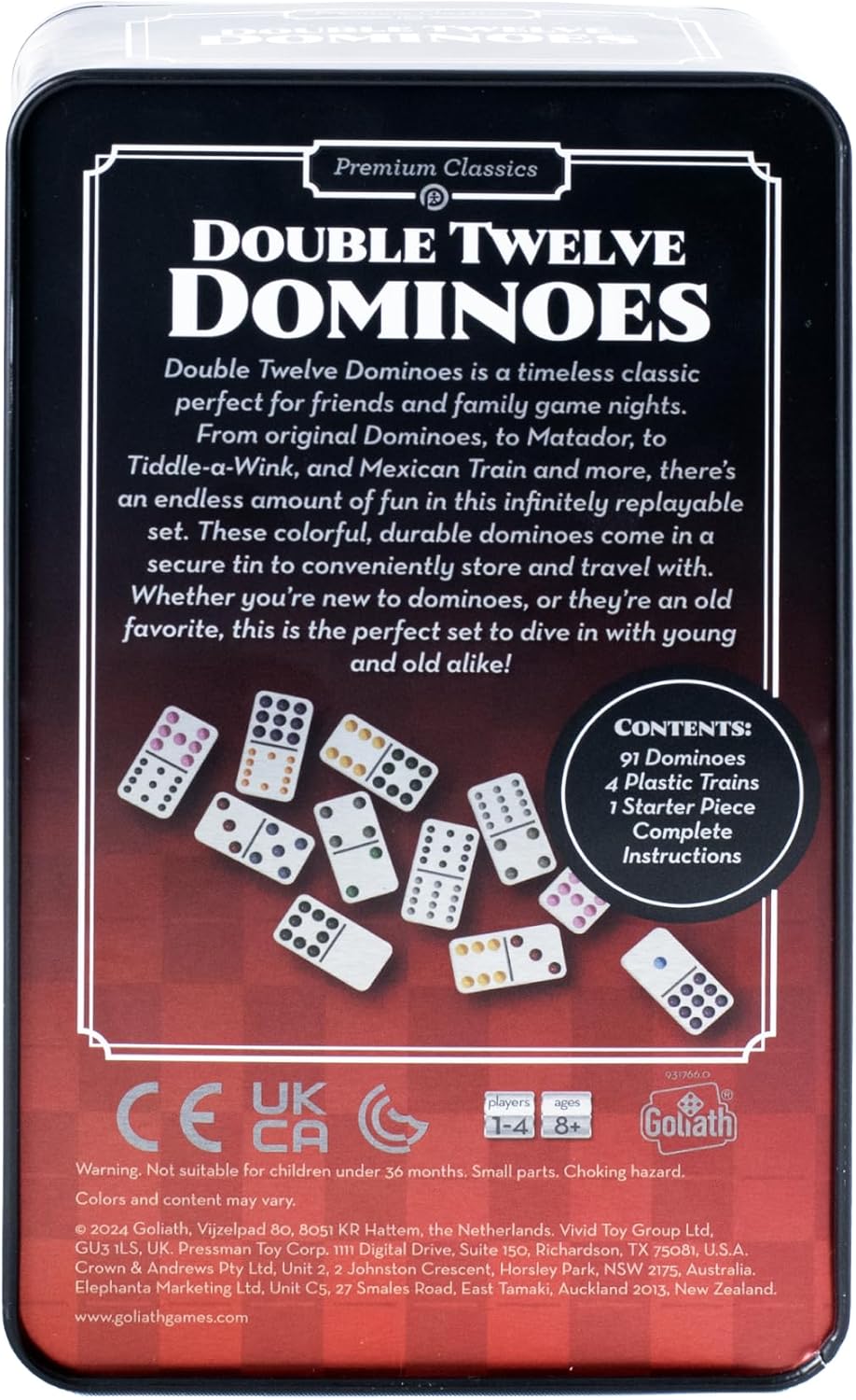 Little Shop of Magic Pressman Premium Classics: Double Twelve Dominoes — Board Game