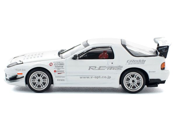 Mazda RX7 (FC3S) RE Amemiya RHD (Right Hand Drive) White 1/64 Diecast Model Car by Pop Race