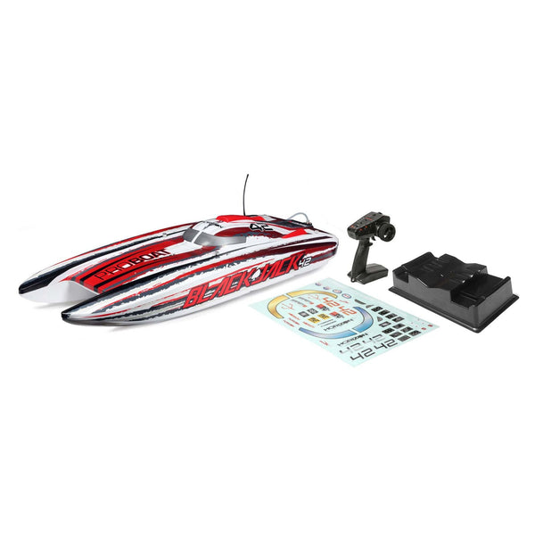 Pro Boat Blackjack 42" 8S Brushless Catamaran RTR, White/Red