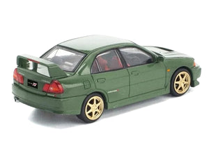 Mitsubishi Lancer Evolution IV RHD (Right Hand Drive) Green with Red Interior and Gold Wheels "Enigma Exclusive Edition" 1/64 Diecast Model Car by Pop Race