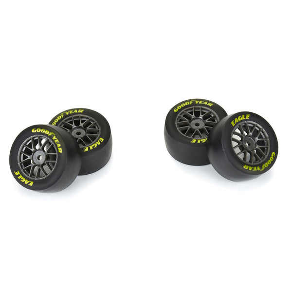 Pro-Line 1/12 Goodyear Eagle Soft Tire F/R MTD Gray Wheels (4): Losi NASCAR