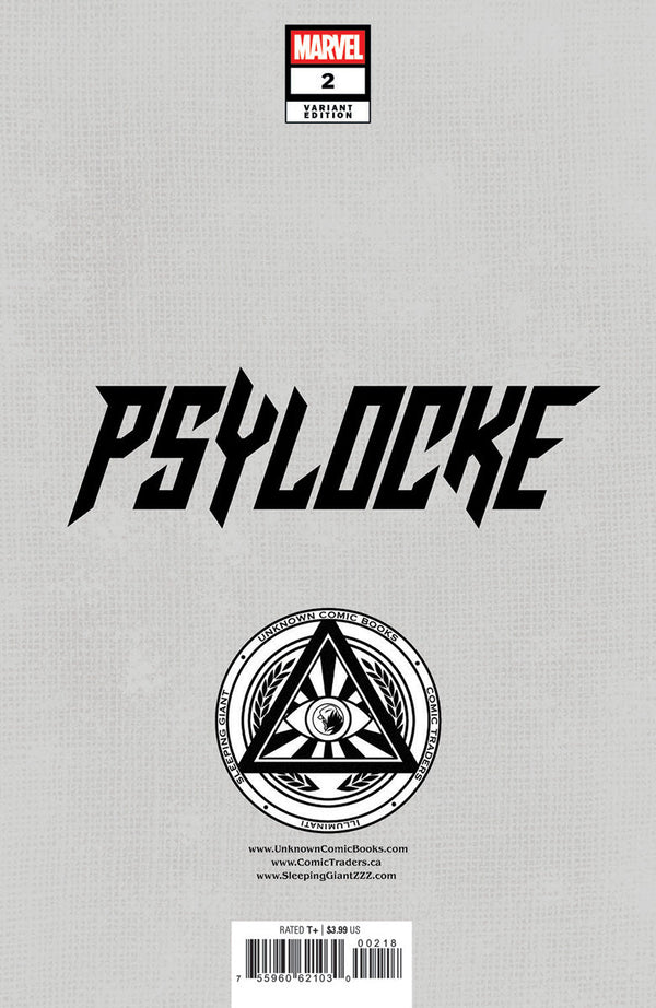 [Signed by Nathan Szerdy] Psylocke #2 Unknown Comics Nathan Szerdy Exclusive Virgin Var [IN STOCK]