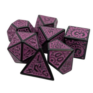 Magic Flame (Purple) - "Enchanted Royalty" - 7 Piece DnD Dice Set | Acrylic RPG Gaming Dice