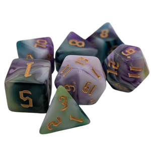 Siberian Iris - 7 Piece DnD Dice Set | Acrylic RPG Gaming Dice