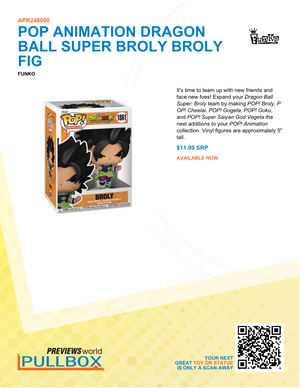 POP ANIMATION DRAGON BALL SUPER BROLY BROLY FIG