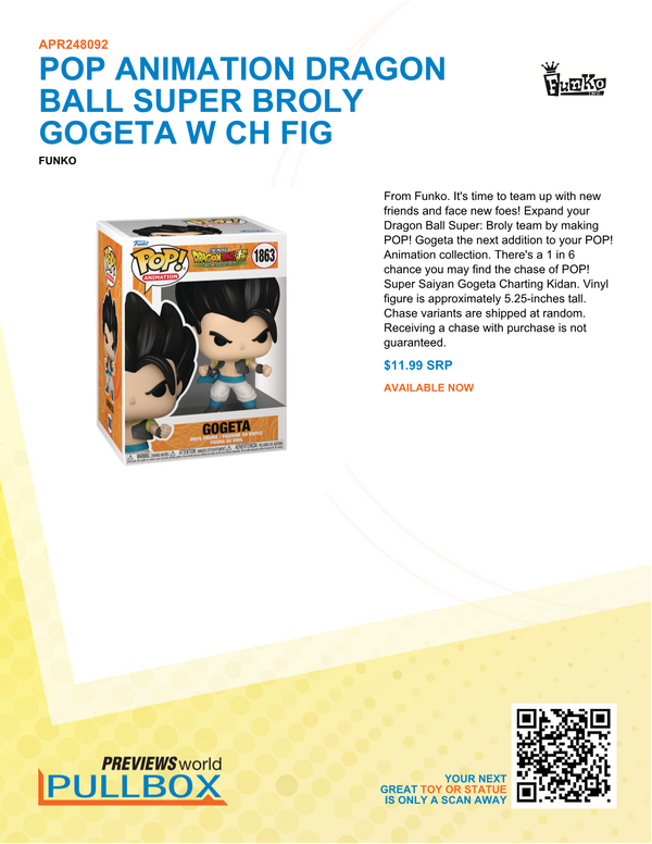 POP ANIMATION DRAGON BALL SUPER BROLY GOGETA W CH FIG