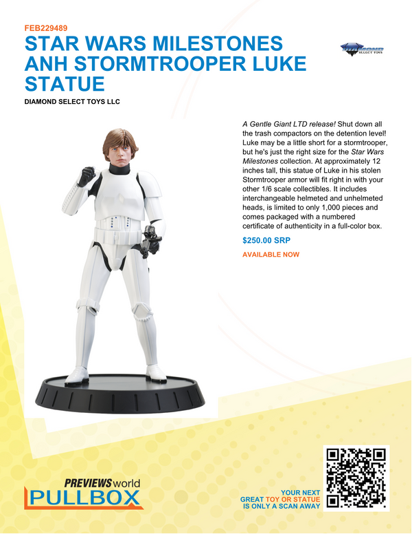 STAR WARS MILESTONES ANH STORMTROOPER LUKE STATUE