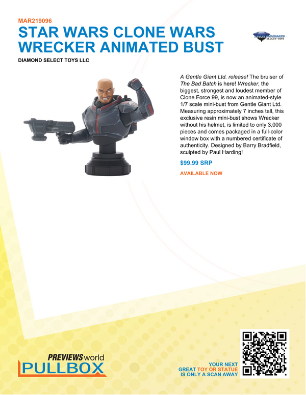 STAR WARS CLONE WARS WRECKER ANIMATED BUST