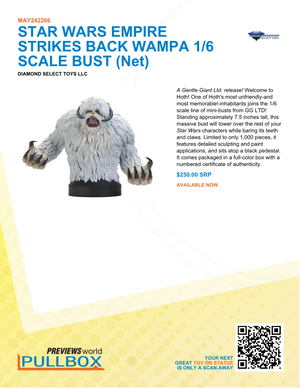 STAR WARS EMPIRE STRIKES BACK WAMPA 1/6 SCALE BUST