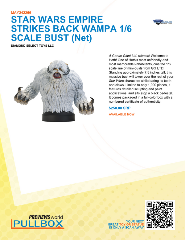 STAR WARS EMPIRE STRIKES BACK WAMPA 1/6 SCALE BUST