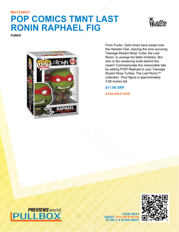 POP COMICS TMNT LAST RONIN RAPHAEL FIG