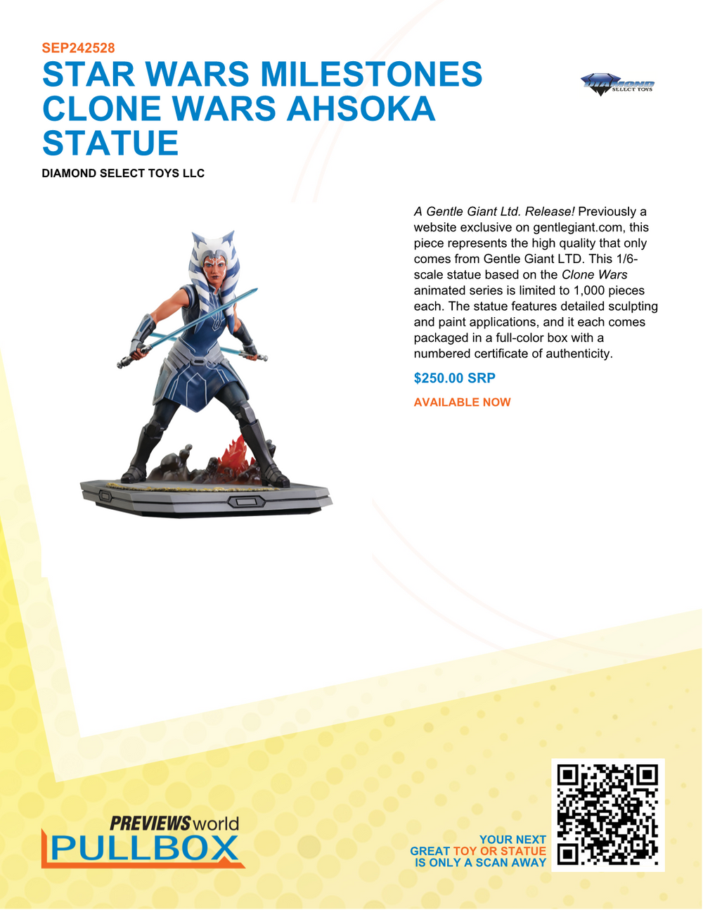 STAR WARS MILESTONES CLONE WARS AHSOKA STATUE